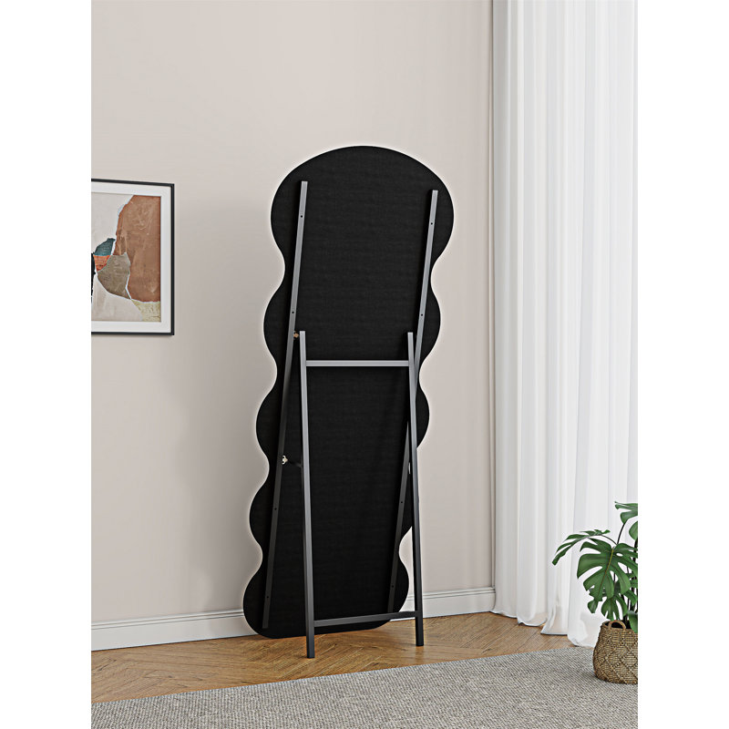 Full Length Floor Mirror With Stand, Black