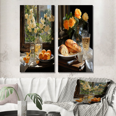 Sunrise Elegance - Breakfast Canvas Wall Art Set Of 2