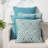 Light Blue Geometric Pattern Linen Decorative Pillow Covers, 4 Pack, For Sofa And Living Room-124820337