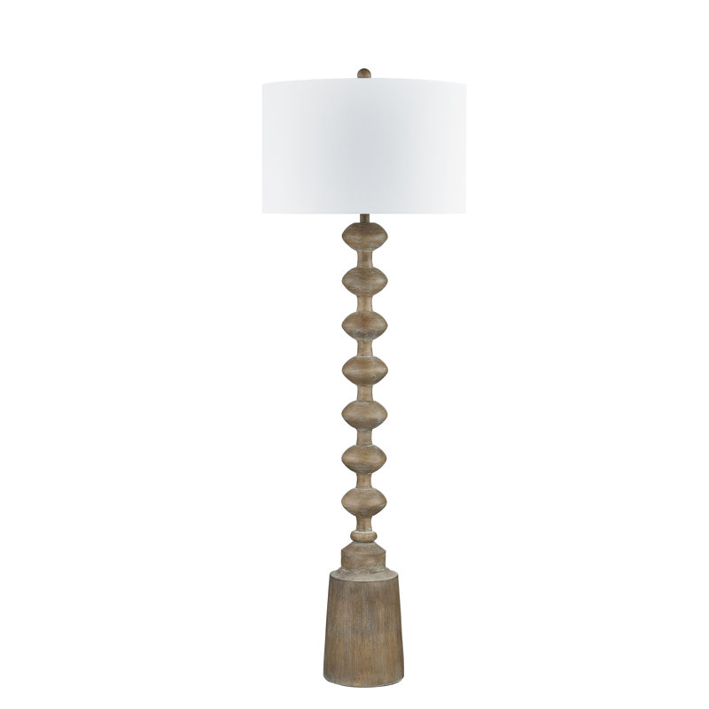 Bianca 66.5" Resin Floor Lamp with Fabric Shade, Natural