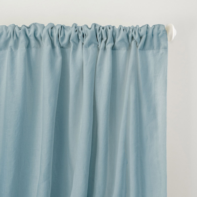 100% French Linen Curtain Set, 50" W x 96" L, Wave