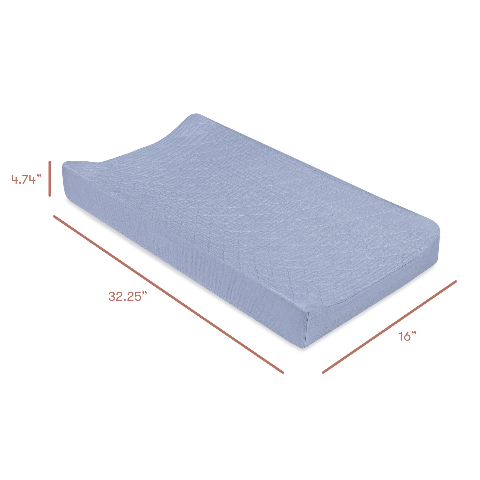 Burnt Sienna Dewdrop Quilted Changing Pad Cover