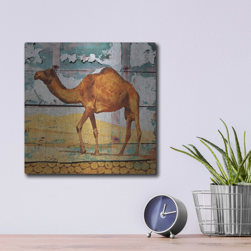 Art de luxe en métal «Camel House» par Irena Orlov, métal «Camel House» par Irena Orlov, H 12 po x l 12 po