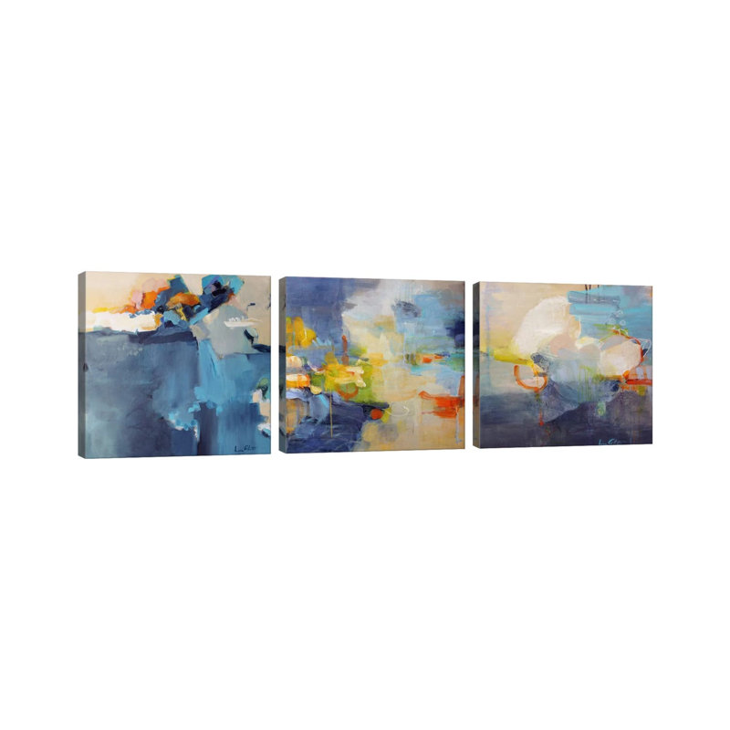 «Dizzy, Restless Clouds Triptych», ensemble d'art mural sur toile tendue (ensemble de 3)