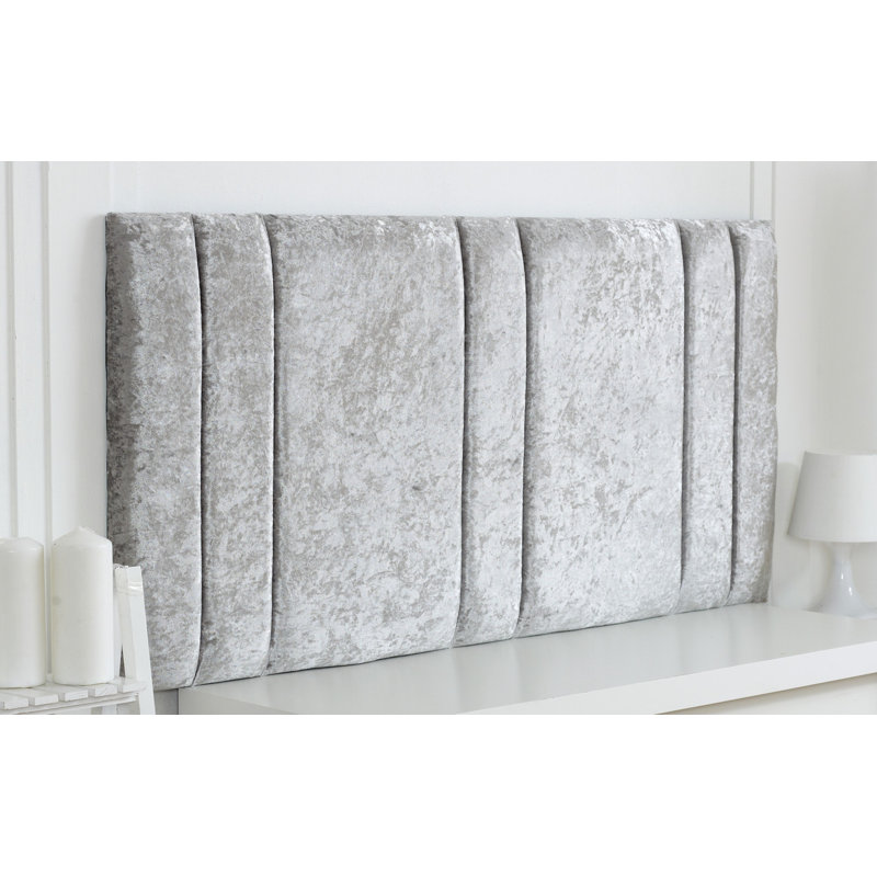Upholstered Velvet Headboard, Small Double (4'), Silver