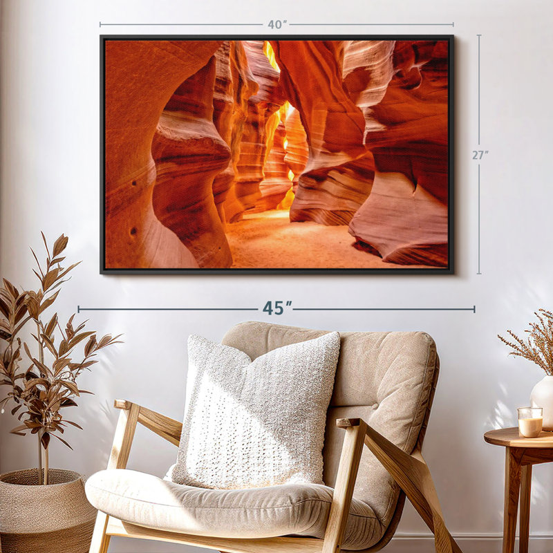 Impression sur toile Sunlit Canyon In Arizona, H 27 po x l 40 po