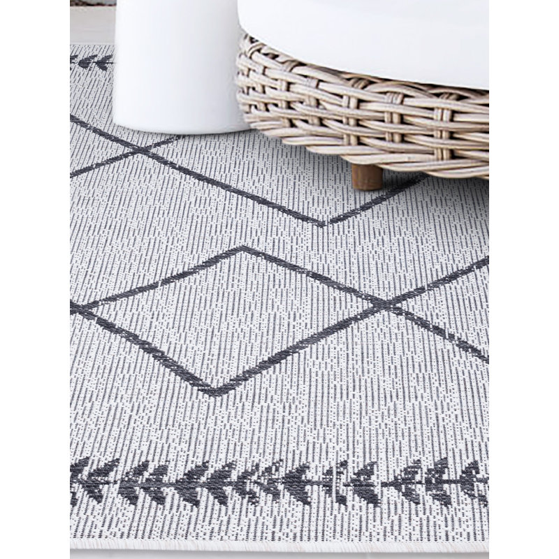 Adelhard Machine Made Indoor / Outdoor Area Rug, Rectangle 6'6" x 9'6"