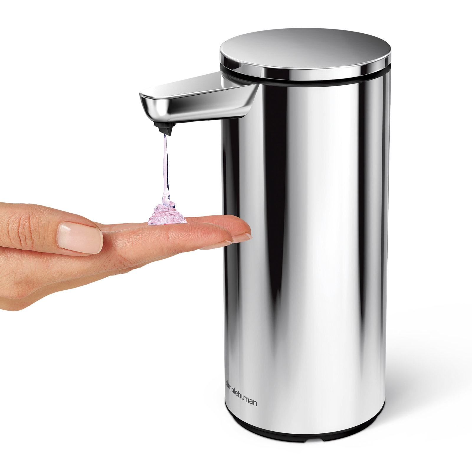 simplehuman 9 oz. Touch-Free Rechargeable Sensor Liquid Soap Pump Dispenser, Polished