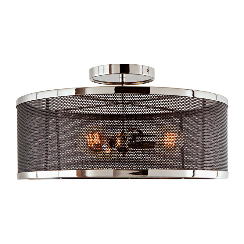 Jame Semi Flush Mount, Polished Nickel
