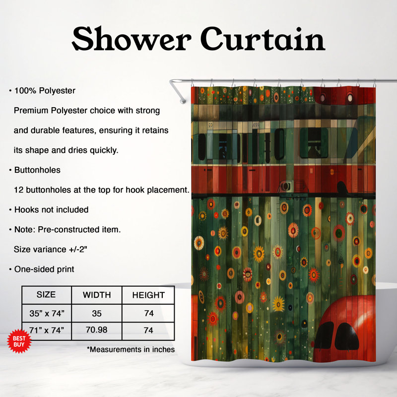 Spry Train - Premium Shower Curtain, 74"H x 71"W