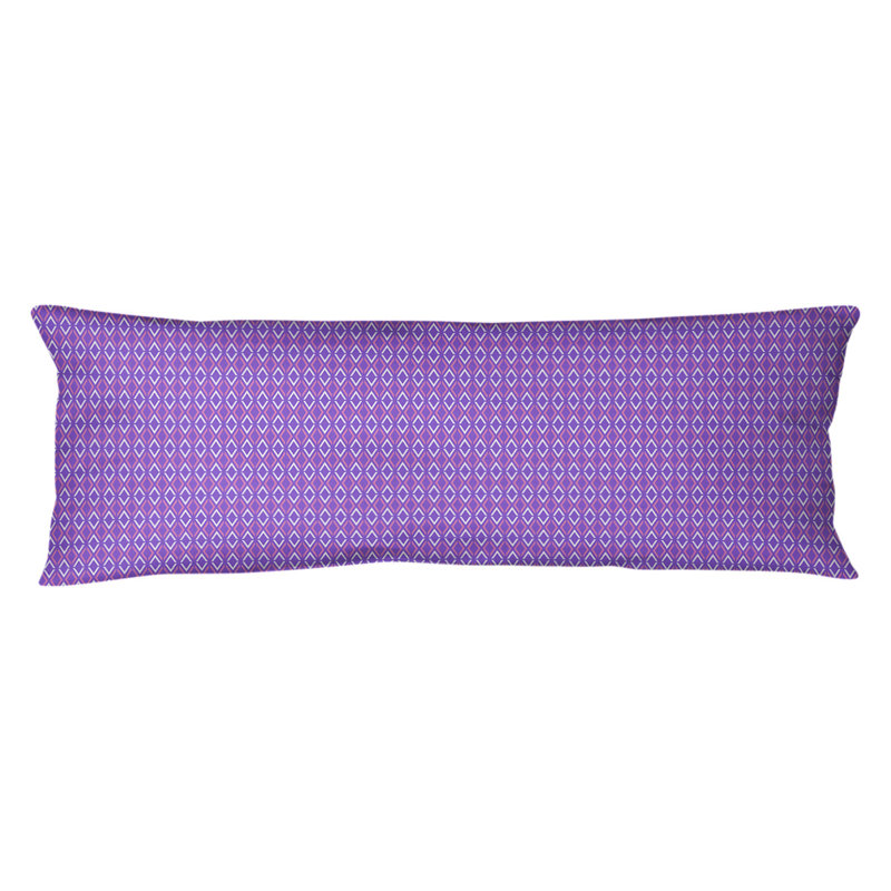 Coussin lombaire à losanges arrow, Bourre en polyester, Molleton moelleux, Mauve / Rose