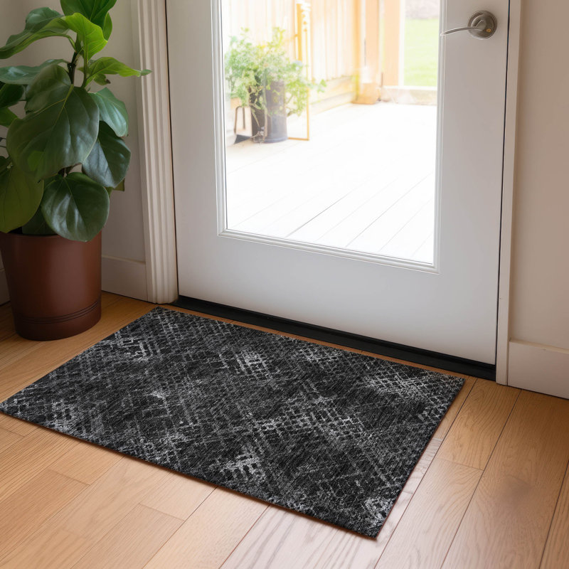 Malchow Washable Geometric Indoor / Outdoor Rug, Rectangle 1'8" x 2'6"