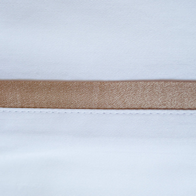 Pillowcases With Silk Trim, Standard Pillowcase Pack, White Sand