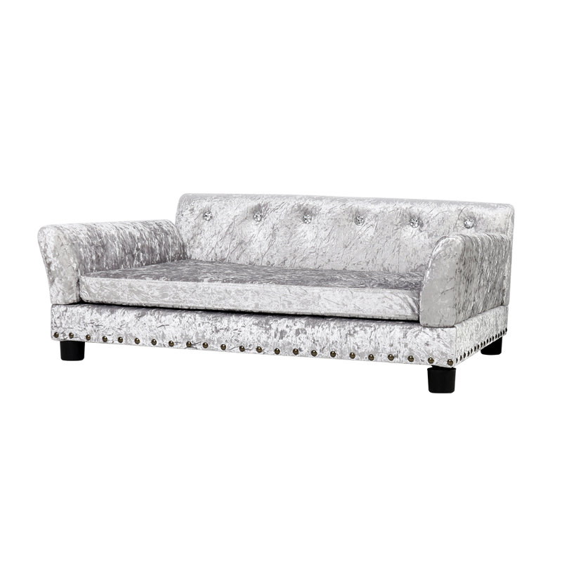 Orthopedic Dog Sofa Bed with Memory Foam, Solid Wood Frame & Washable Cover, 38" W x 28" D x 16" H