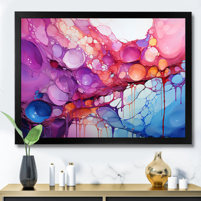 Symphony Purple And Blue Drip Painting - Drip Painting Wall Decor