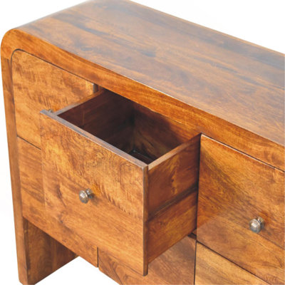 Commode 3 tiroirs 3 tiroirs en bois massif brun Darcy