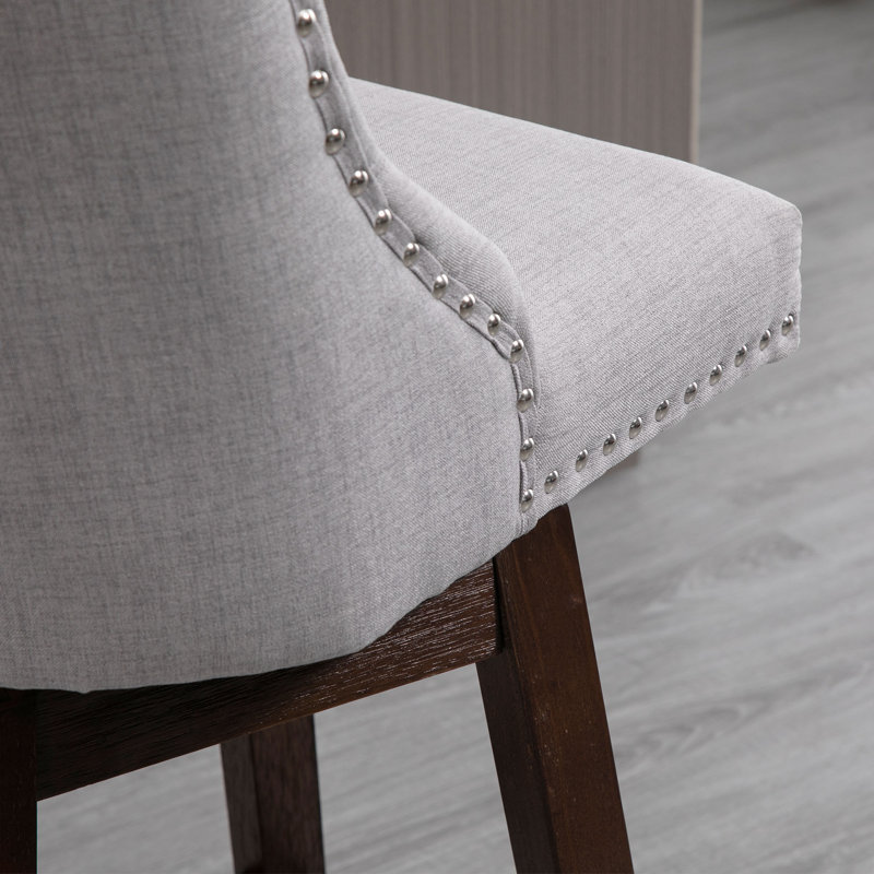 Tabouret de bar rotatif 28,25 po Orsay, Lin gris