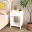 Table de chevet moderne avec tiroir et tablette ouverte, table de chevet à bord festonné pour chambre à coucher-89602074