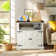 Farmhouse Nightstand With Charging Station, 24” Large End Table With Barn Doors