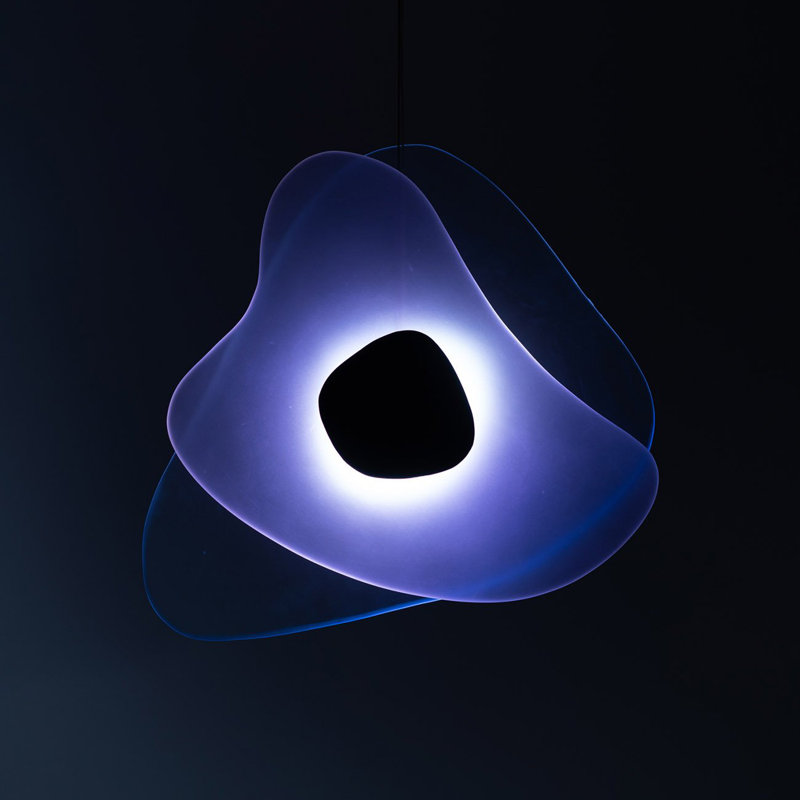 Aurora Pendant, Black/Blue/Fuchsia