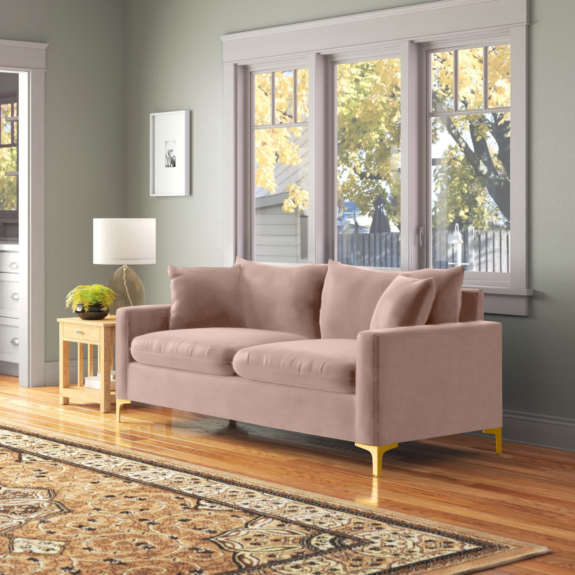 Willa Arlo Interiors Naomi 81.5" Velvet Square Arm Sofa & Reviews | Wayfair