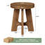 Table d'appoint ronde en bois massif rustique, table de bout de style campagnard pour le salon ou la chambre à coucher, petite table de chevet brune-2131496152