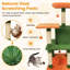Arbre à chat de 58 po de hauteur à plusieurs niveaux avec perchoir et condo pour chat, vert hamac confortable + orange-1231424520