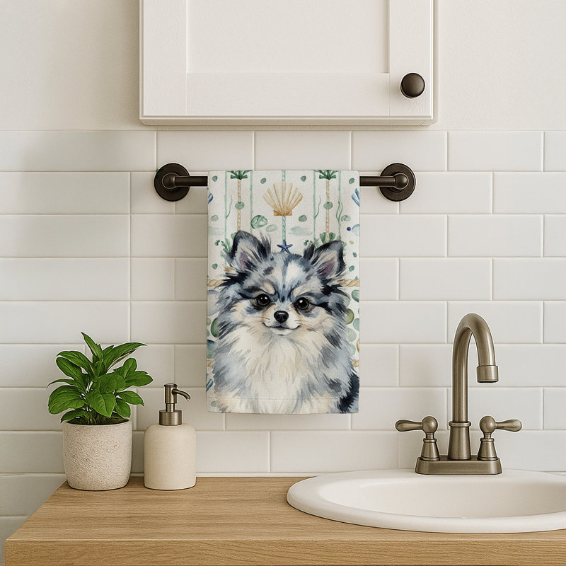 Serviette de cuisine Blue Merle Pomeranian Coastal, Poméranien bleu Merle