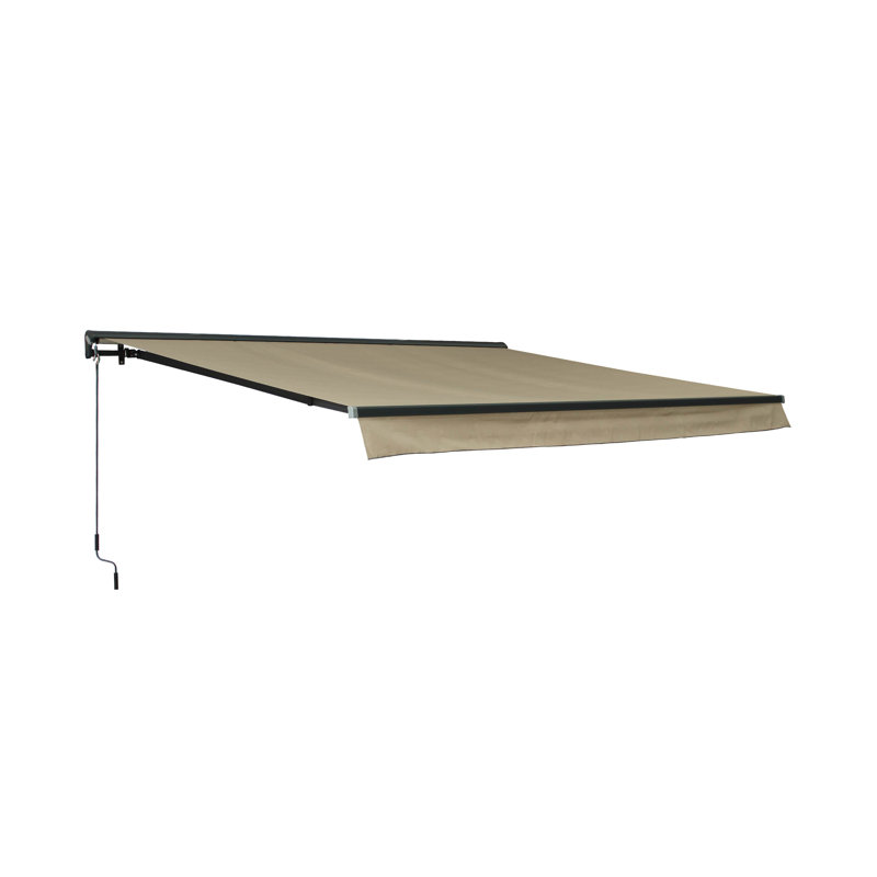 Dakota Fields 2.95cm W x 2cm D Metal Cover Retractable Patio Awning, Brown