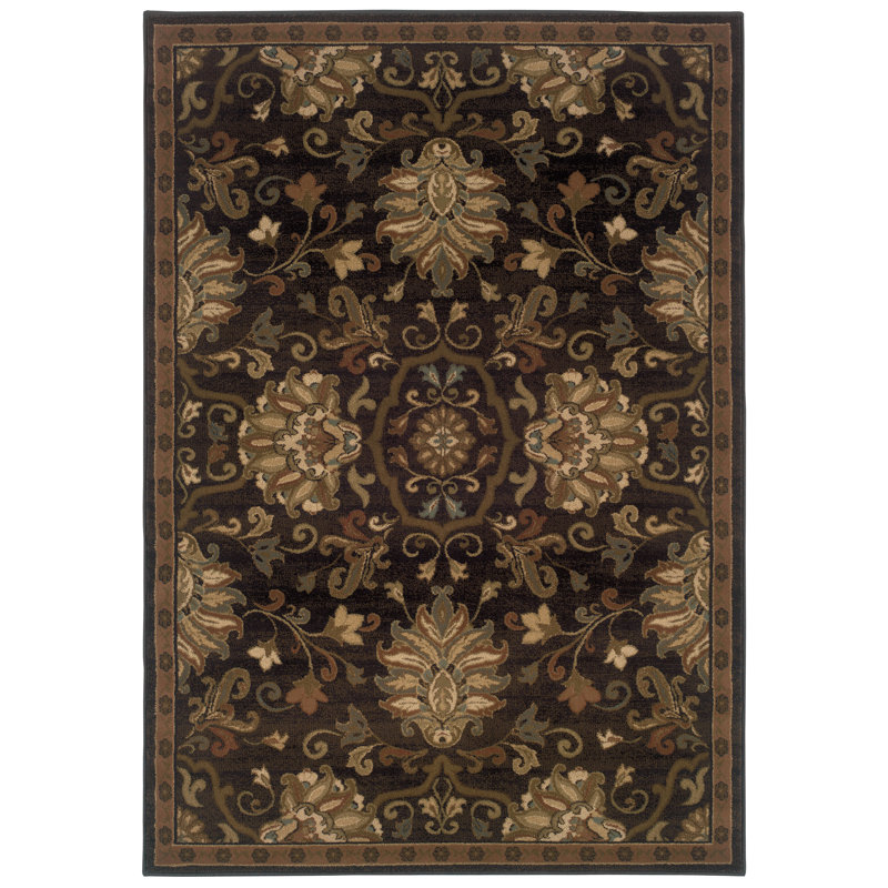 Tapis oriental brun / beige Heavener, Rectangle 5 pi 3 po x 7 pi 6 po