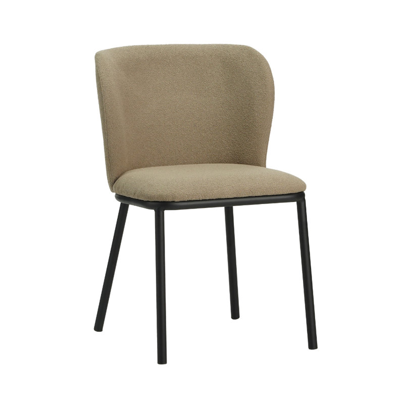 Aelred 49cm H Polyester Blend Upholstered Metal Wishbone Side Chair, Taupe