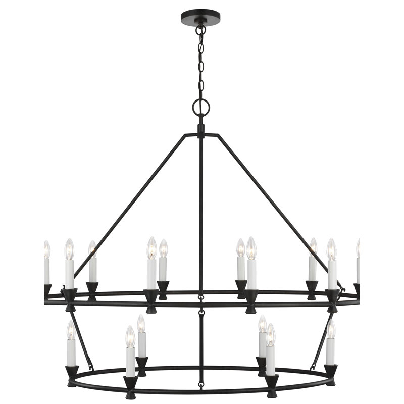 Buroker 18 - Light Dimmable Wagon Wheel Chandelier