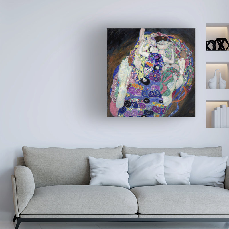 La Vierge sur toile par Gustav Klimt, H 24 po x l 24 po x P 2 po