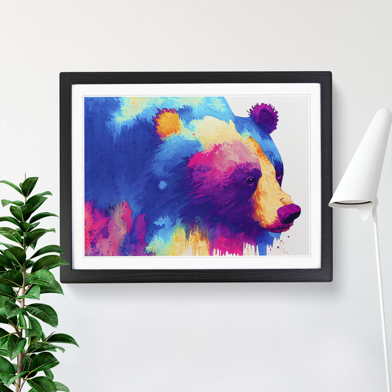 Bear Splash Vol.8 Abstract - Single Picture Frame Print, 34cm H x 46cm W x 2cm D, Black