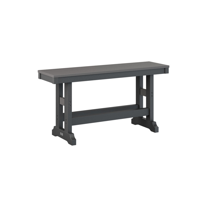 Garden Classic Patio Bench, 18" H x 12.5" W x 44" D, Smoke Gray/Black
