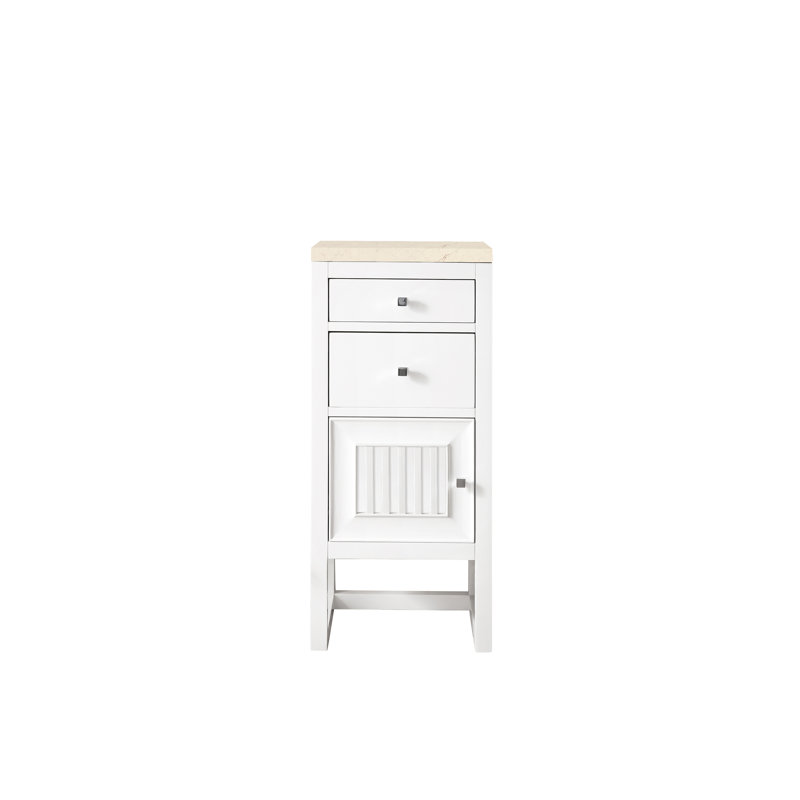 Armoire de salle de bain sur pied l 15 po Athens, Gaucher, Blanc brillant / Marfil éternel