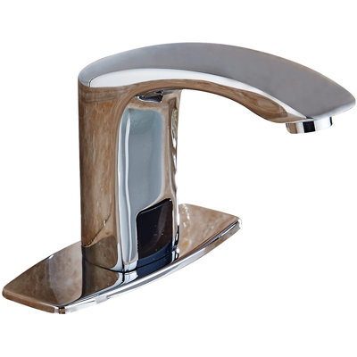 Robinet de salle de bain sans contact Dfi chromé avec boîtier de commande et mélangeur de température