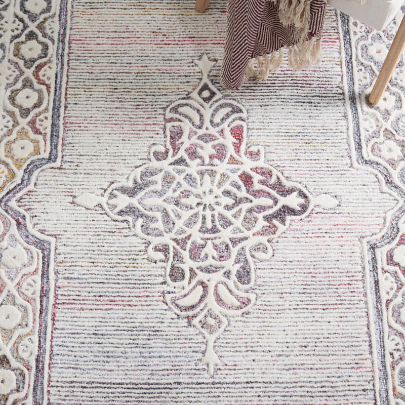 Tapis oriental en laine et coton touffeté à la main Echol, Rectangle 8 pi x 10 pi
