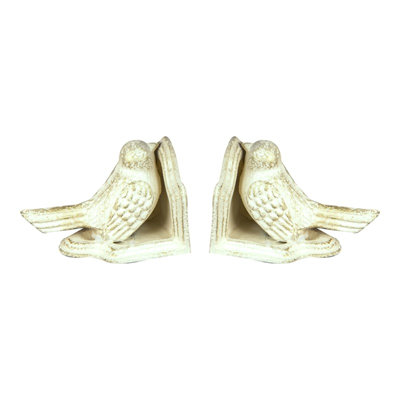  Cast Iron Bird Bookends Set of 2 Rustic Farmhouse Shelf Decor 4.53"L