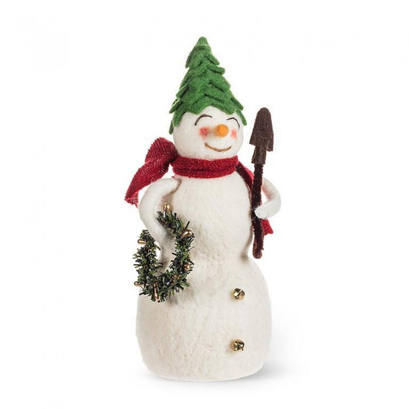 Figurine bonhomme de neige avec chapeau d'arbre