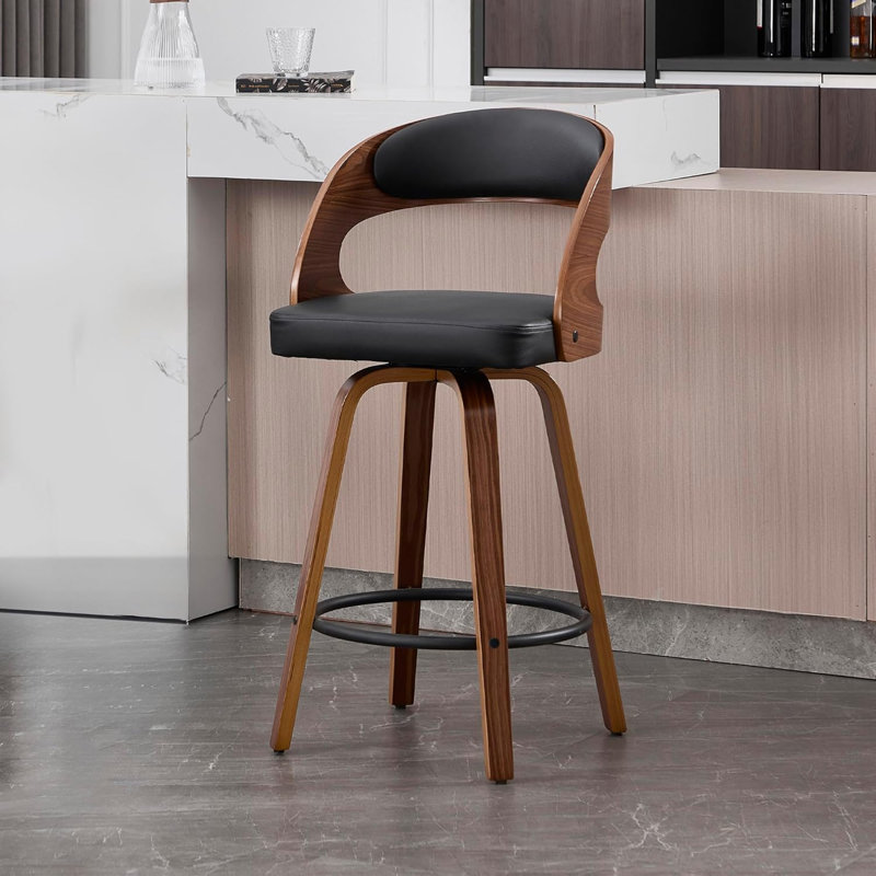Ensemble de 1 tabourets de bar pivotants, Blanc, 1