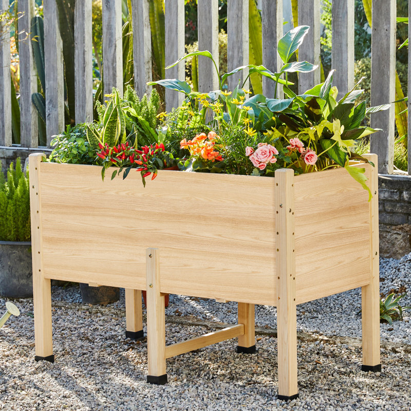 Wooden Raised Garden Bed with Legs,  Deep Elevated Planter Box for Deep-Rooted Plants, for Balcony, Patio & Backyard, Easy Assembly