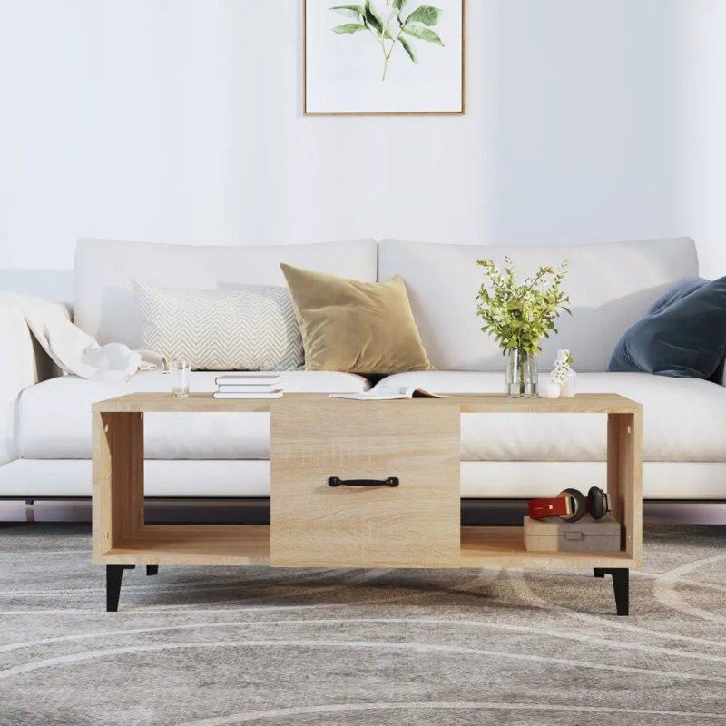 Jyrelle Coffee Table with Storage, Sonoma Oak