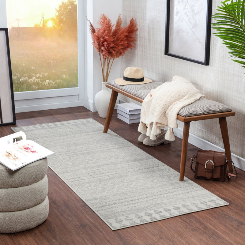 Grey Modern Rug, Geometric Stain Resistant Easy to Clean Rug For Living Room, Dining Room, Bedroom, Rectangle 120 x 170 cm