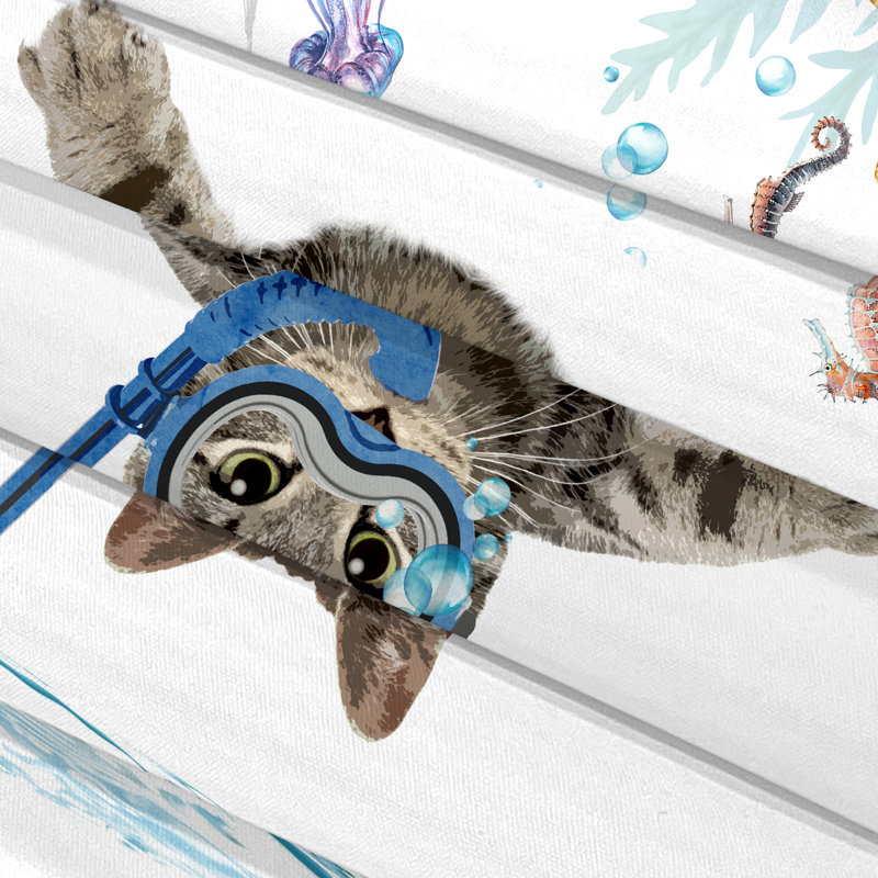 Ensemble de rideau de douche Funny Cat