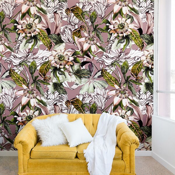 Bless international Peel & Stick Floral Wall Mural | Wayfair