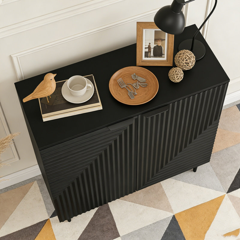 Armoire d'appoint moderne et minimaliste avec tablettes réglables, Noir