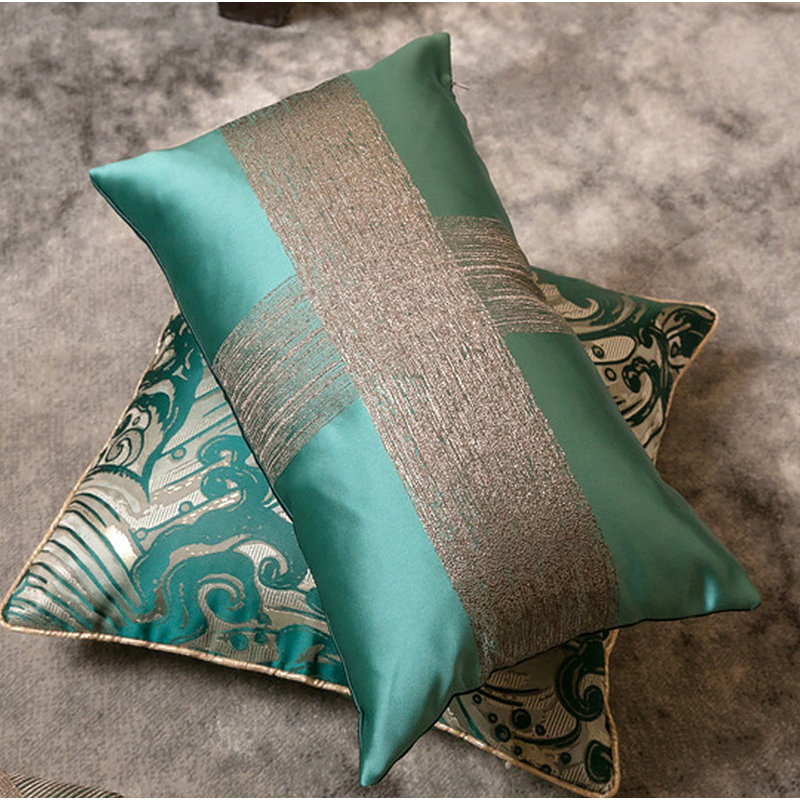 Housse de coussin satiné de style nordique, Vert