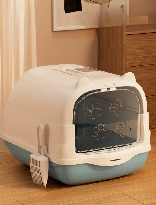 Gower Iron Litter Box, Teal/White