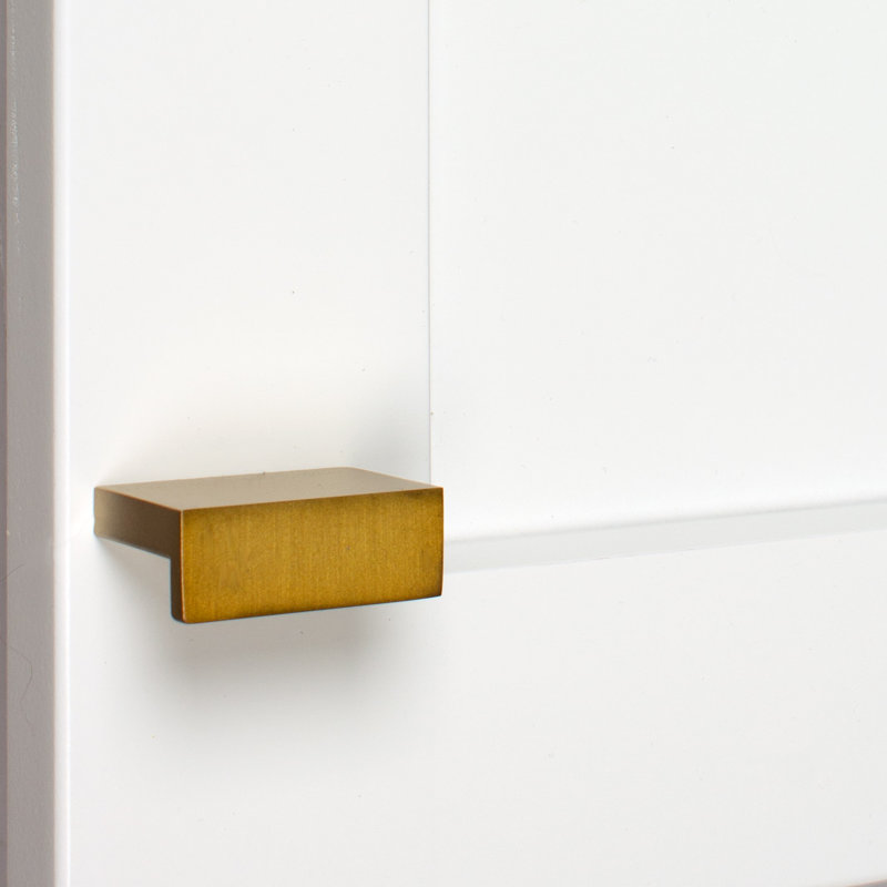 3/2" Length Rectangular Knob Multipack, Satin Gold